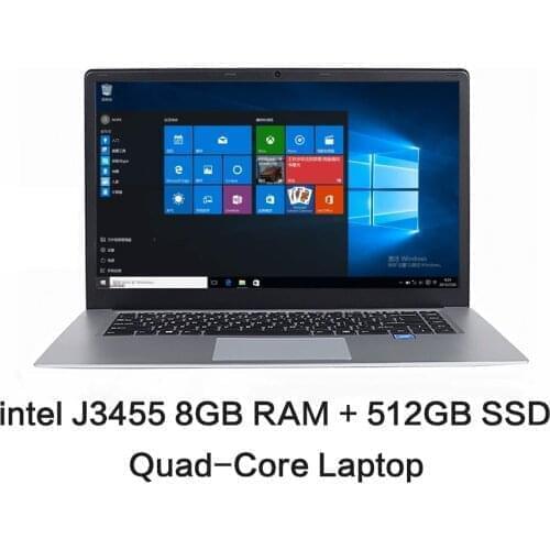 2021 NEW 15.6 inch Student Laptop intel J3455 Quad Core 128GB 512GB SSD ROM 8GB RAM Notebook Computer Windows10 Laptop Ultrabook