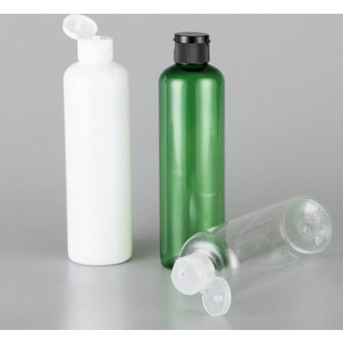 300ML X 20 White Clear Empty Cosmetic Bottle With Flip Top Cap Shampoo Lotion Plastic Bottle Liquid Soap Personal Care Container