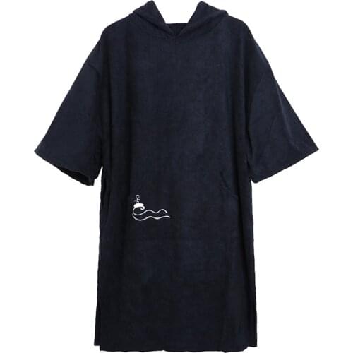 43x31inch Adult Quick Dry Surfing Beach Poncho Long Sleeve Hooded Bathrobe Swimming Outdoor Sports Poncho