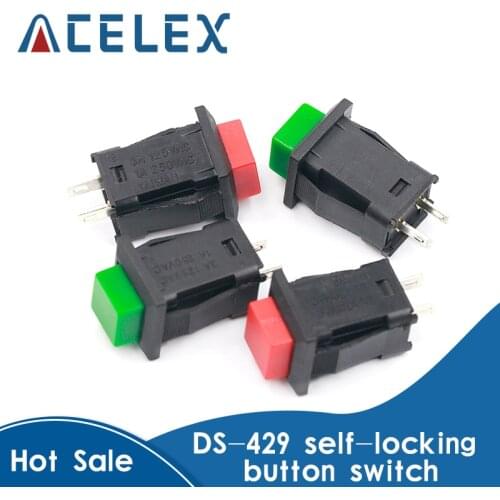 5pcs DS-429 Self-locking Button Switch 1A/250VAC Light Switch DIY Touch Switch