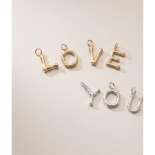 925 Sterling Silver Alphabet Letter Initial A to Z Charm Tiny Pendant New A2253