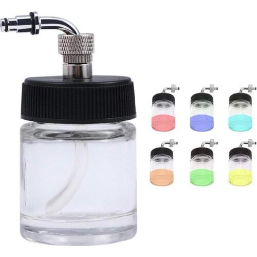 1pcs 22cc Airbrush Glass Jar Dish Color Paint Standard Suction Lid Pump For Spray Gun Top Temporary Tattoo Aerograph tool
