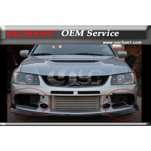 Car-Styling FRP Fiber Glass Oil Clean Guide & Air Duct 2Pcs Fit For 2006-2007 Evolution 9 EVO 9 RA Style Front Bumper Air Ducts