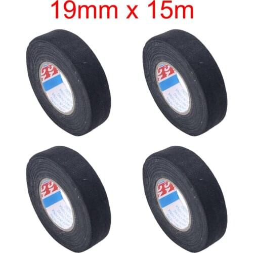 TAKPART 4 Rolls Car Wiring Harness Tape 19mm x 15m Cloth Tape