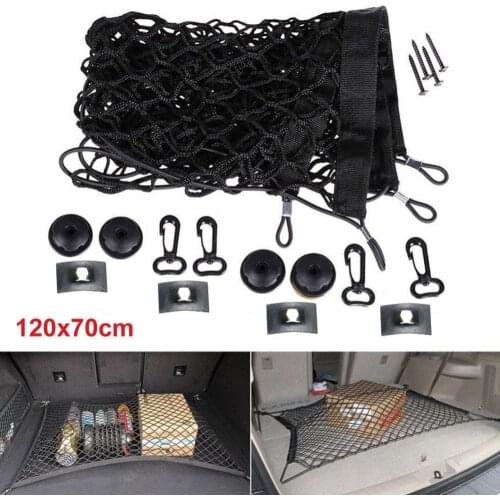 Car SUV Rear Trunk Boot Floor Cargo Luggage Net Elastic Mesh Storage Fixed Set Stowing Tidying сетка в багажник авто
