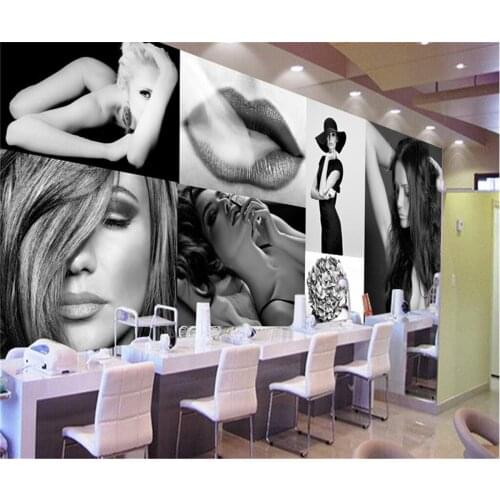 Beibehang Custom wallpaper murals in any size European and American sexy black and white wall background papel de parede