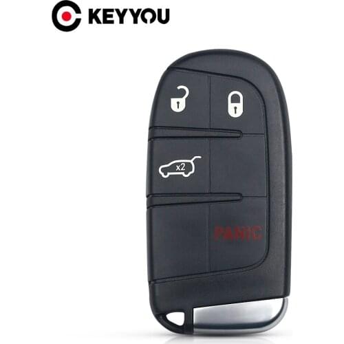KEYYOU For Chrysler Dodge Journey 2011-2015 Keyless Entry Fob Replacement Case Smart Remote Car Key Shell 4 Buttons Uncut Blade