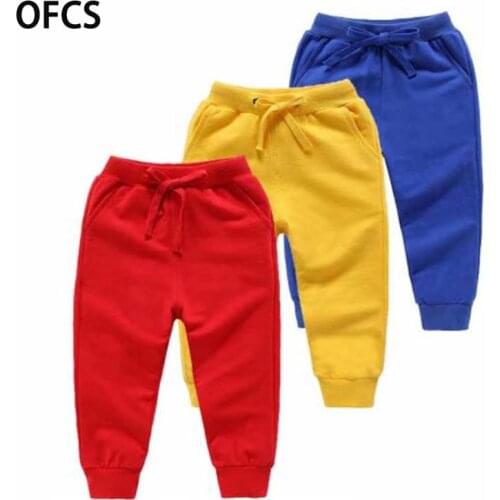 Children Trousers 8 Color For 2-10 Years Boys Girls Casual Sport Pants Children Pants Solid Kids Cotton Pants Children Clothing