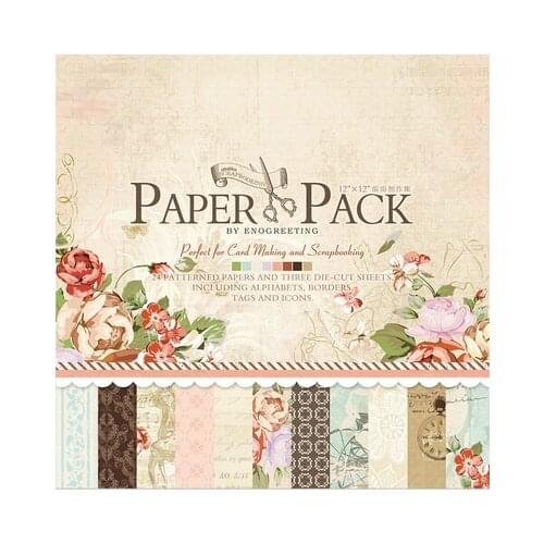 12inch27sheets Retro spring flowers Scrapbooking Paper Origami Art Background Paper DIY Card Making gift wrapping Home deco