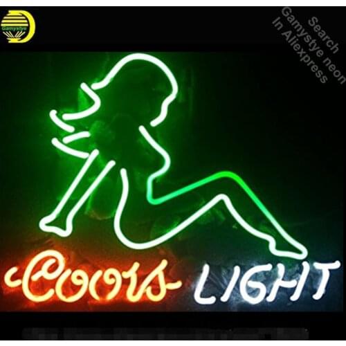 Coors Light girl neon Sign neon Real Glass Tube neon lights Recreation Windows Professional Iconic Sign Advertise Motel Sign