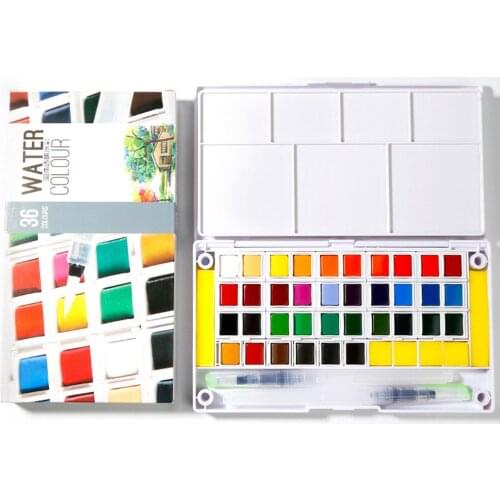 Beginner Handwork Tool Gift Portable Student Professional Solid Travel Paint Box Painting Sketch Mixing Palette Watercolor Art