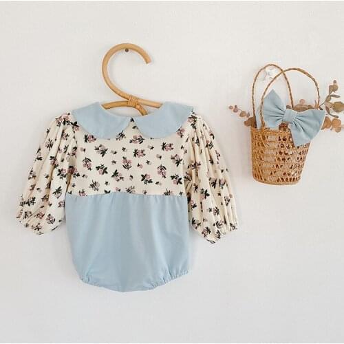 Newborn Baby Romper Clothes For Girls Baby Girl Romper Long Sleeve Floral Princess Jumpsuit Toddler Baby Jumpsuit With Headband