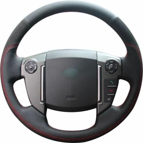 Top Leather Steering Wheel Hand-stitch on Wrap Cover For Land Rover Freelander 2 2013-2015