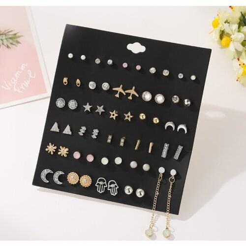 TAFREE 2020 Plane Round Crystal Moon Charm Small Stud Earrings Handmade Party Geometric Jewelry Womens Ear Accessories E0196