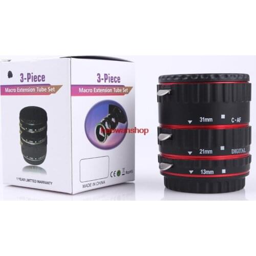 Metal AF Auto Focus Macro Extension Tube Ring For canon EF EF-S 60D 650D 5DII 70D 5d3 red