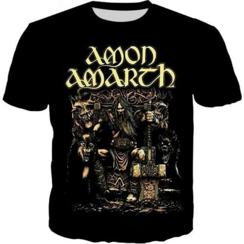 Fashion Amon Amarth 3D Print T-Shirt womenmens Short Sleeve Casual tops