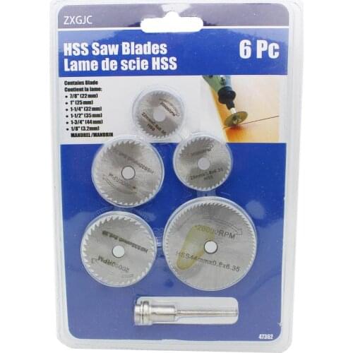 6pc Hss Mini Circular Saw Blades Set For Wood Aluminum Cutting Disc Dremel Rotary Tools Accessories Free Shipping Multi Tool