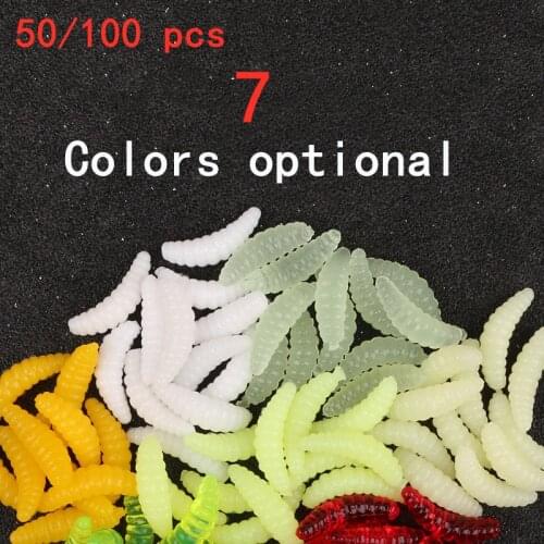 50/100 Pcs Hot-selling 2CM 0.3g Multi Carp Fishing Lure Set Soft Bait Sea Red Worm Bread Bug Corn Artificial Fishing Tackle