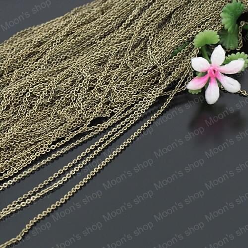 Wholesale Copper Antique Bronze width 1.5mm Flat Soldered Link Chains Diy Fashion Jewelry Findings Accessories 5 Meter(JM116)