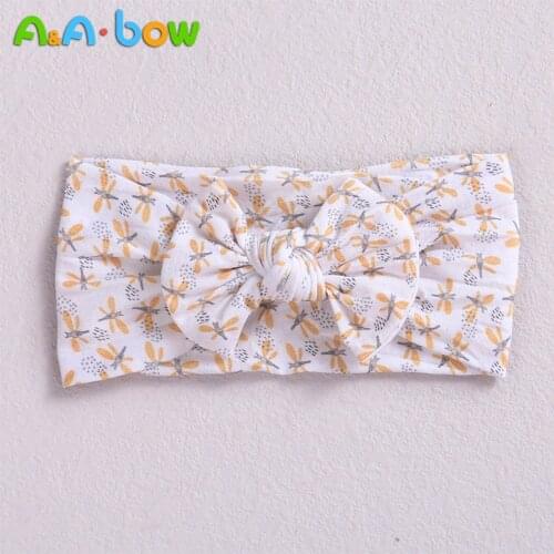 1pcs Printed Baby Girls Headband Kids Infant Headwear for Child Nylon Flower Baby Hair Accessories Photography Props Gifts