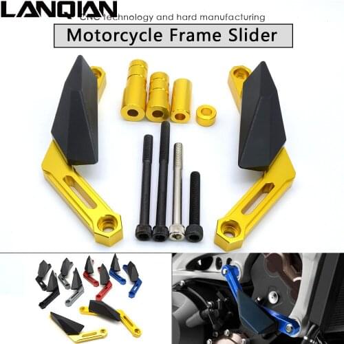 Motorcycle Frame Sliders Crash Engine Protection Pad Aluminium Side Shield Protector For Yamaha MT09 FZ09 2013-2017 MT-09 FZ-09