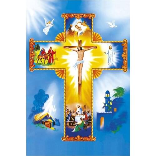 Religious Cross Diamond Painting Full Round Portrait Christ New DIY Sticking Drill Stitch 5D Embroidery Decorative