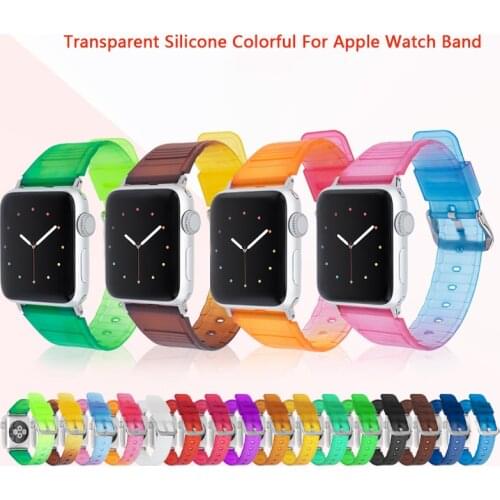 Silicone Sport Strap for Apple Watch iwatch 6 5 4 3 2 SE 38mm 42mm 40mm 44mm Matte TPU Men Women Colorful Replacement Wrist Band