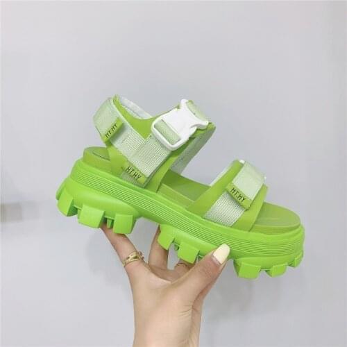 Pop Platform Sandals Women Summer Casual Buckle Strap Thick Bottom Sandalas Woman Non Slip Chunky Shoes