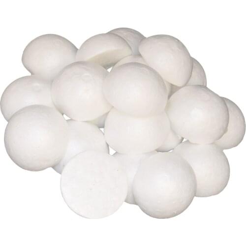 50 Pieces White Half Round Solid Styrofoam Foam Balls Outdoor Fun Toys & Sports Toys Accs for DIY Modeling 60mm