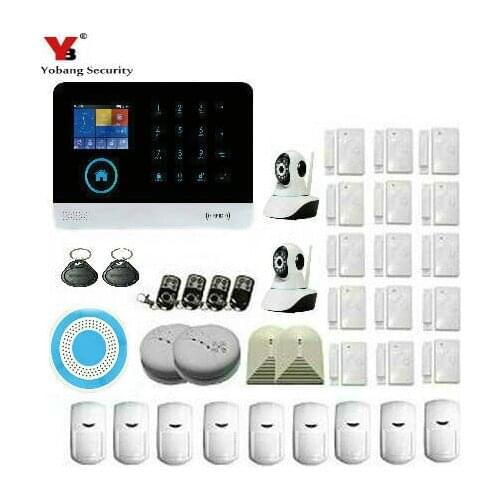 Yobang Security WIFI home alarm system 4G GSM GPRS Menu operating APP multi-language remote control RFID card support 3G SIM