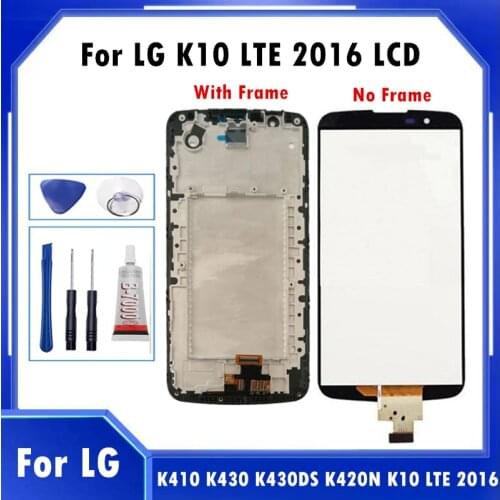 5.3" NEW For LG K10 LTE 2016 K410 LCD Display Touch Screen Digitizer Assembly For LG K430DS K420N K430 Display Panel With Frame