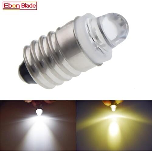 100Pcs E10 Screw LED Flashlight Bulb 3V 12V DC Light Replacement Flashlight Torch bulb For Petzl Zoom Duo Head Lamp Warm / White