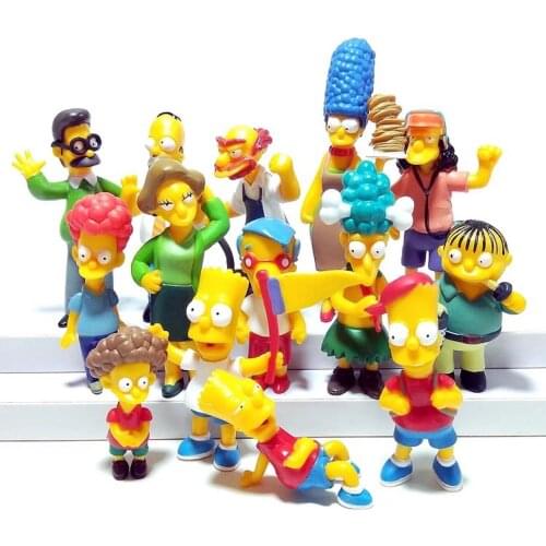 14pcs/Set Simpsoned Action Figures Toys PVC 6-12CM Collection Home Car Office Decoration Gift Children Birthday Xmas Anime Model