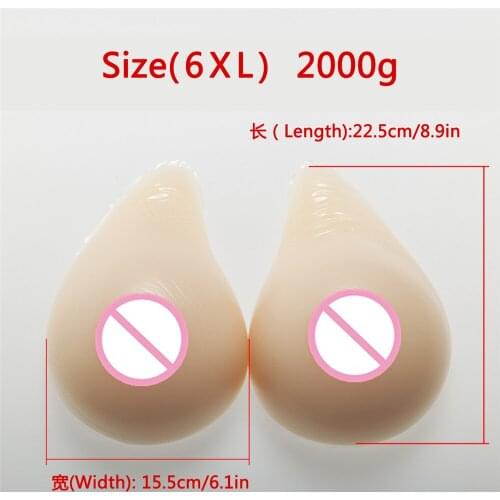 2000g/Pair Crossdress Silicone Breast Form Drag Queen Breast Prosthesis Fake Boobs MiMi Shemale Transvestite False Boobs
