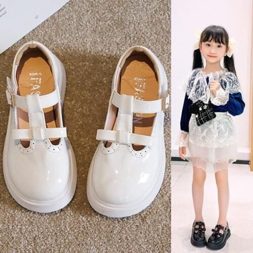 2021fashion little girl dancing princess leather shoes childrens school shoes childrens formaldress flat shoes3 5 8 10 12years