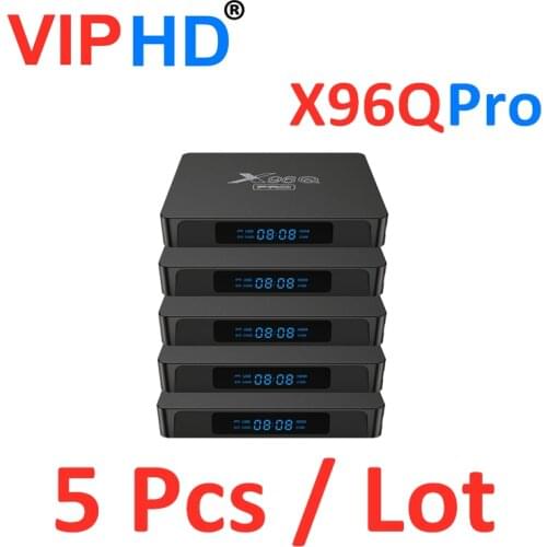 5 Pcs Cheap Android 10.0 Tv Box X96Q Pro 4K Smart Media Player H313 X96QPRO Set Top Box Lot
