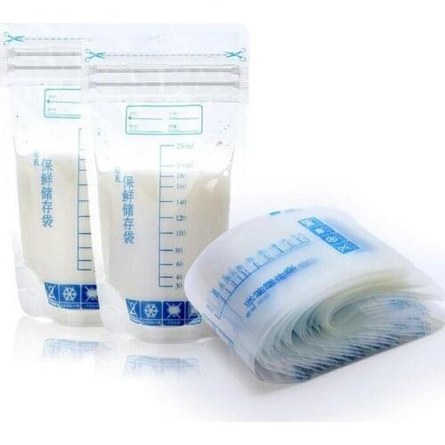50Pcs/Lot Breast Milk Storage Bag Baby Food Storage 250ml Disposable Practical And Convenient Breast Milk Freezer
