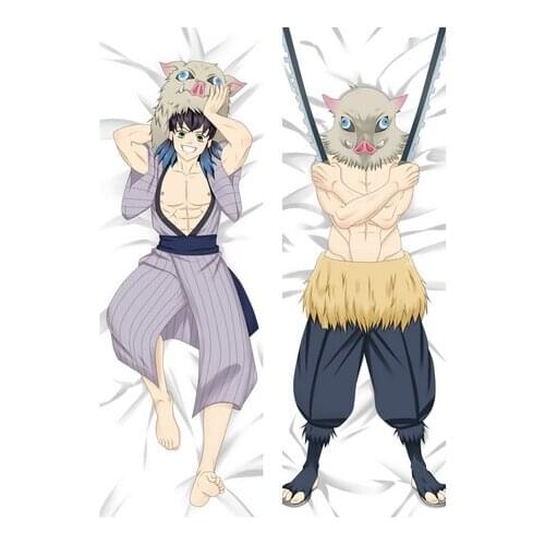Anime Demon Slayer Kimetsu no Yaiba Dakimakura Hugging Body Pillow Case Hashibira Inosuke DIY Throw Cushion Pillow Cover 6 Sizes