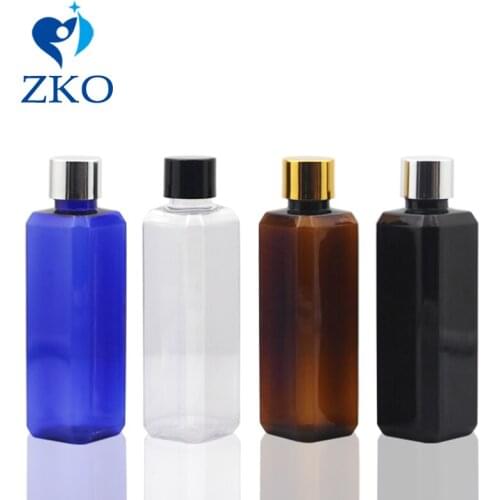 1 pcs Free Shipping 100ml Square bottle with Electroplating cap Cosmetic bottles refillable bottle