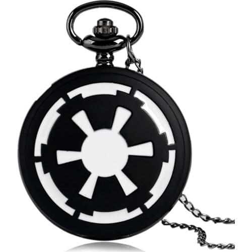 Black Pocket Watch Male Chic Wheel Pattern Numerals Clear Dial Quartz High Quality Female Slim Chain Pendant Daily Collocation
