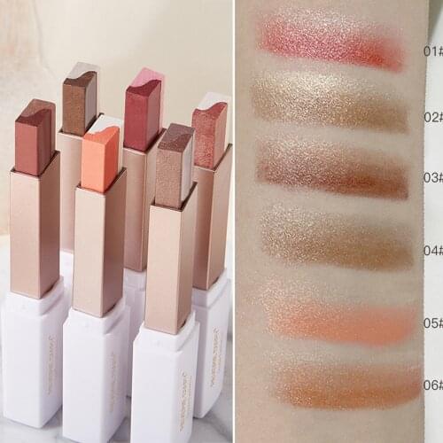 Gradient Stereo Two-color Eye Shadow Stick Pen Shimmer Glitter Pearlescent Velvet Eyeshadow Pen Makeup Cosmetics Professional