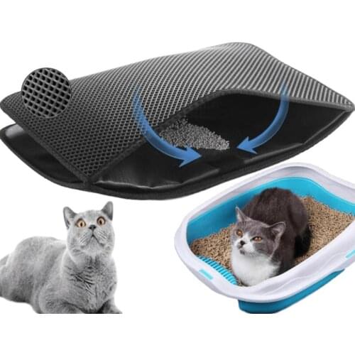 Waterproof Pet Cat Litter Box Mat Double Layer Cat Litter Trapper Mats Pet Feeding Sleeping Pad Easy Cleaning Cat Supplies