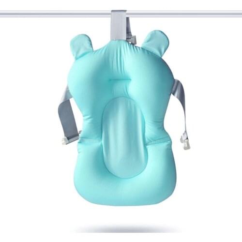 Baby Shower Bath Tub Pad Non-Slip Bathtub Seat Support Mat Newborn Safety Security Bath Support Cushion Foldable Soft Pillow