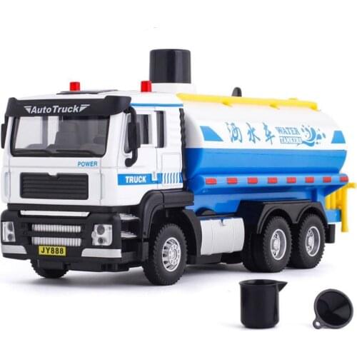 Hot-selling 1:50 alloy pull back sprinkler model,green work truck toy,simulation sound and light music,free shipping