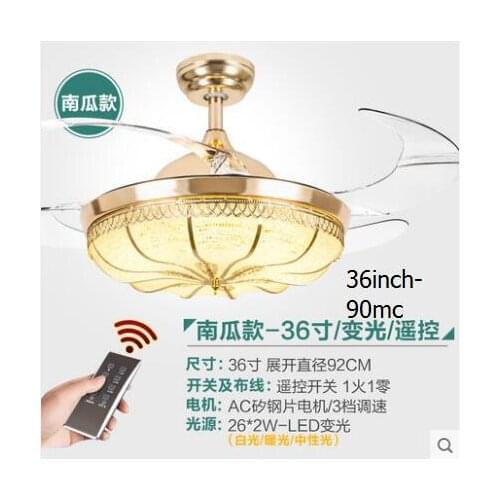 Fashion 36/42inch 3 colors dimming contro ceiling fans light restaurant electric fan lamp simple living room85-265v ceiling lamp
