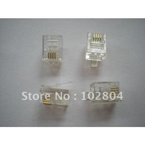 Modular Plug Telephone Net LAN Connector CAT 3 RJ11 6P4C 1000 pcs per lot