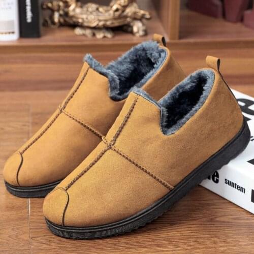 Men Boots Winter with Fur 2020 Warm Snow Boots Men Winter Work Casual Shoes Sneakers High Top Rubber Ankle Boots Men Sneakers