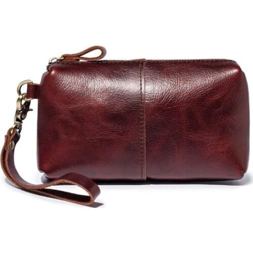 Men Long Wallet Mobile Phone Pouch Men Party Purse and Handbags Genuine Leather Casual Men Clutch Bag Business Hand Bags