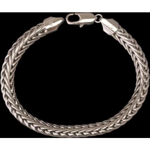 MxGxFam 200*8mm)Rhodim color Fashion Snake Bracelet Men Jewelry Not Skin Allergy