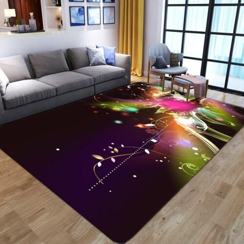 Soft Flannel Printed Carpets for Living Room Bedroom Anti-Slip Big Rugs Home Bedside Floor Mat Family Decor Area Carpet Washable